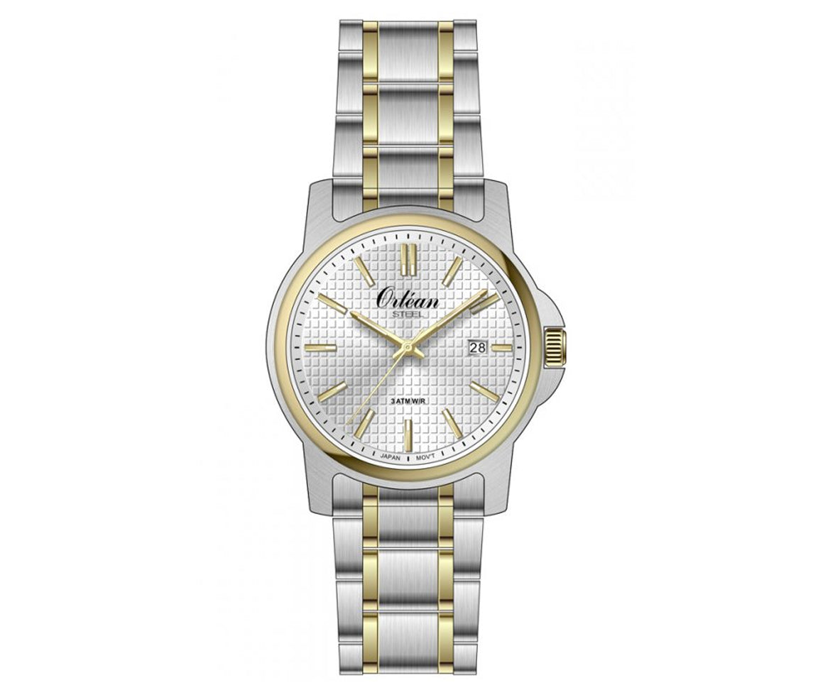 Montre Orlean en acier/PVD or 2 tons ME3670