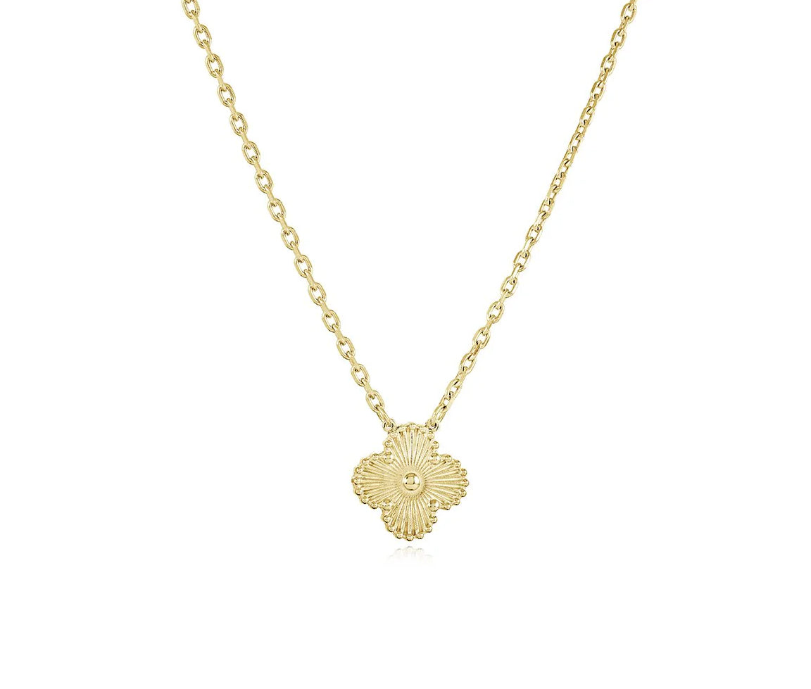 Collier trèfle en acier ou acier/PVD or SWN118GO