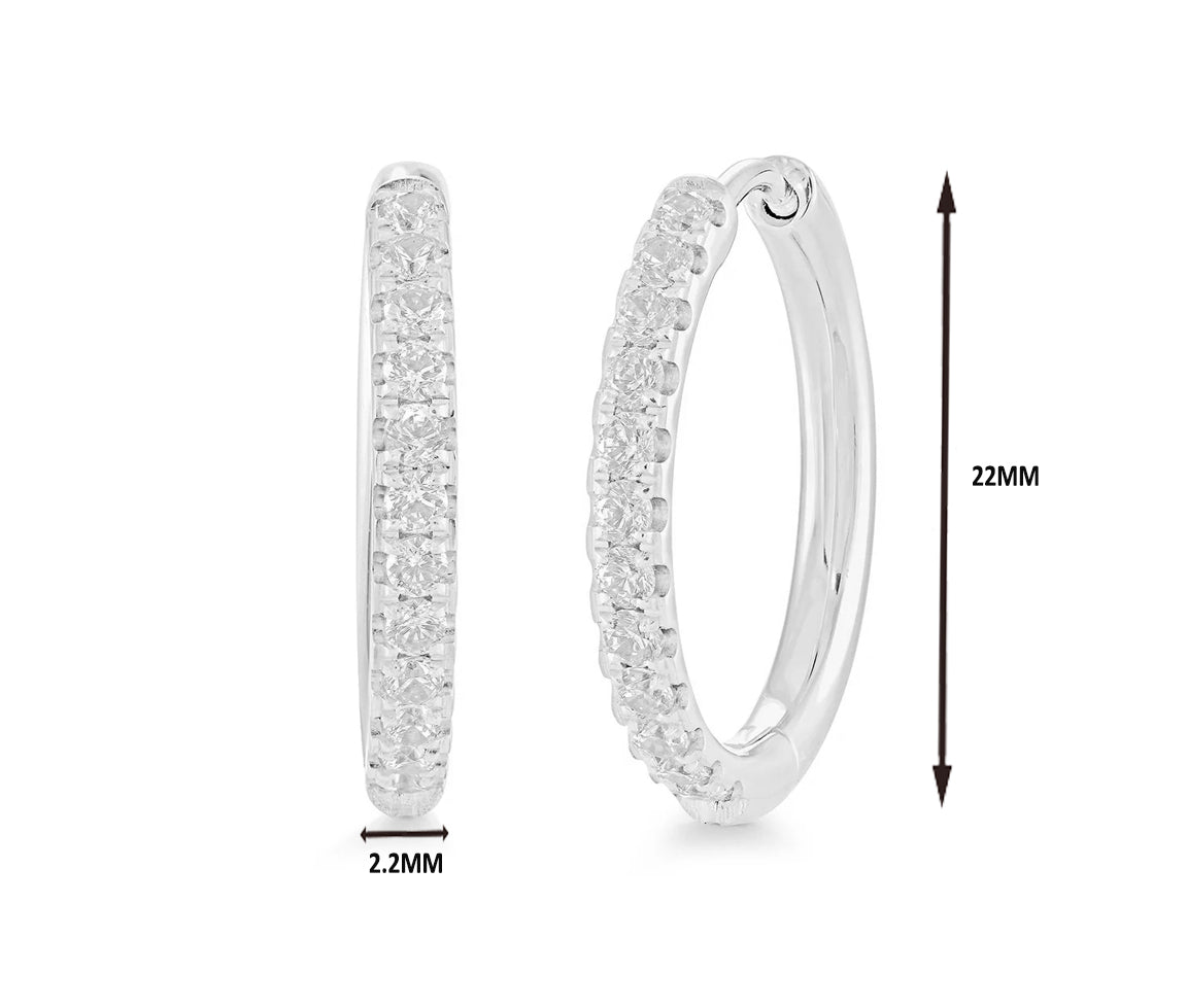 Boucles huggies en acier serties de cubiques zirconias SEA200