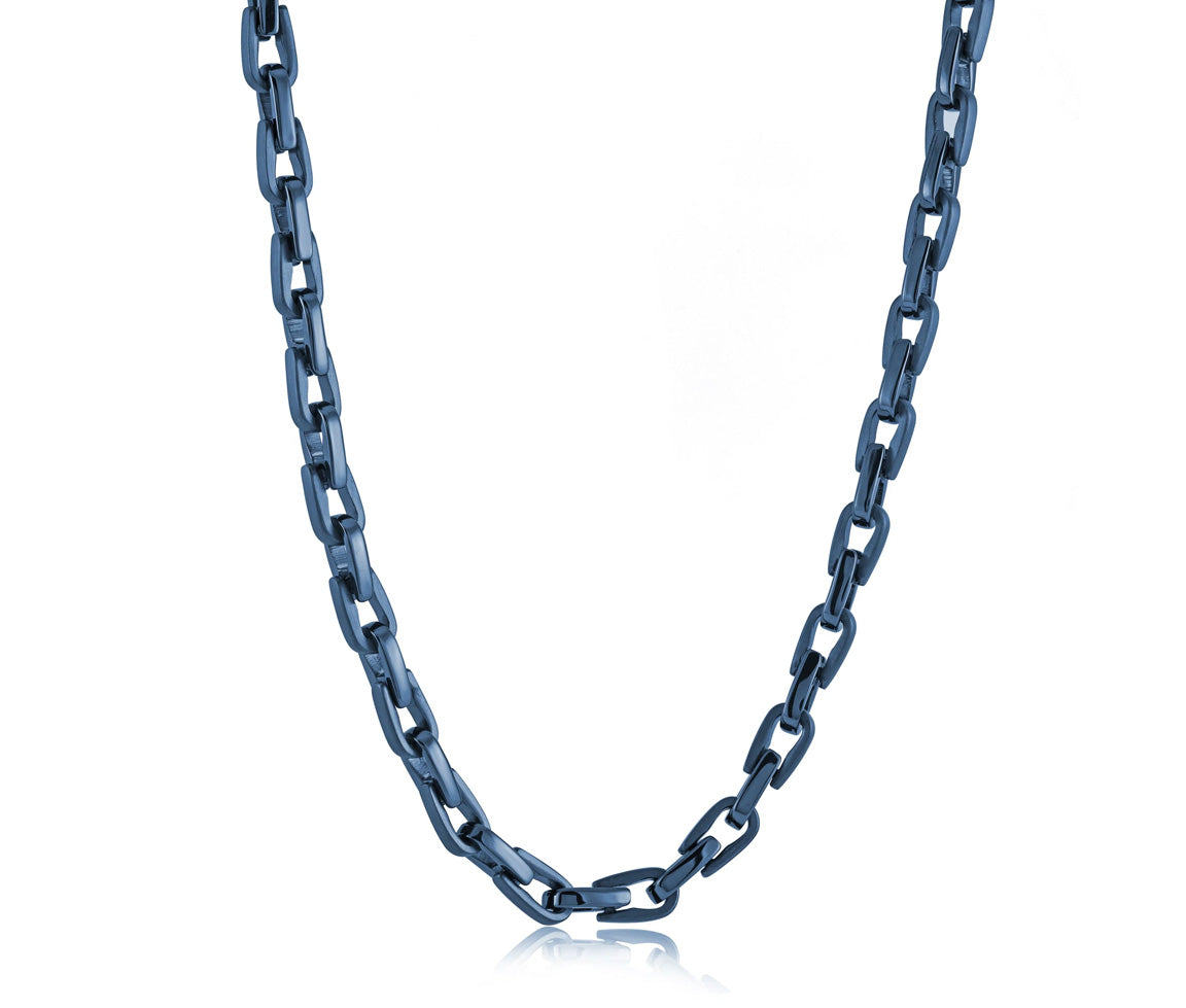 Chaine en acier/PVD bleu à maille rolo/fer à cheval SWBN5/24