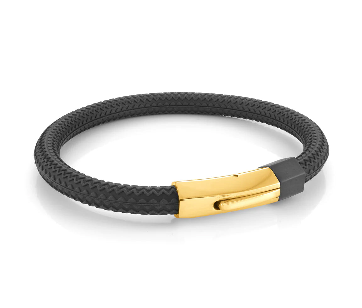 Bracelet en caoutchouc à motif pneu avec fermoir en acier SBR15/7.5