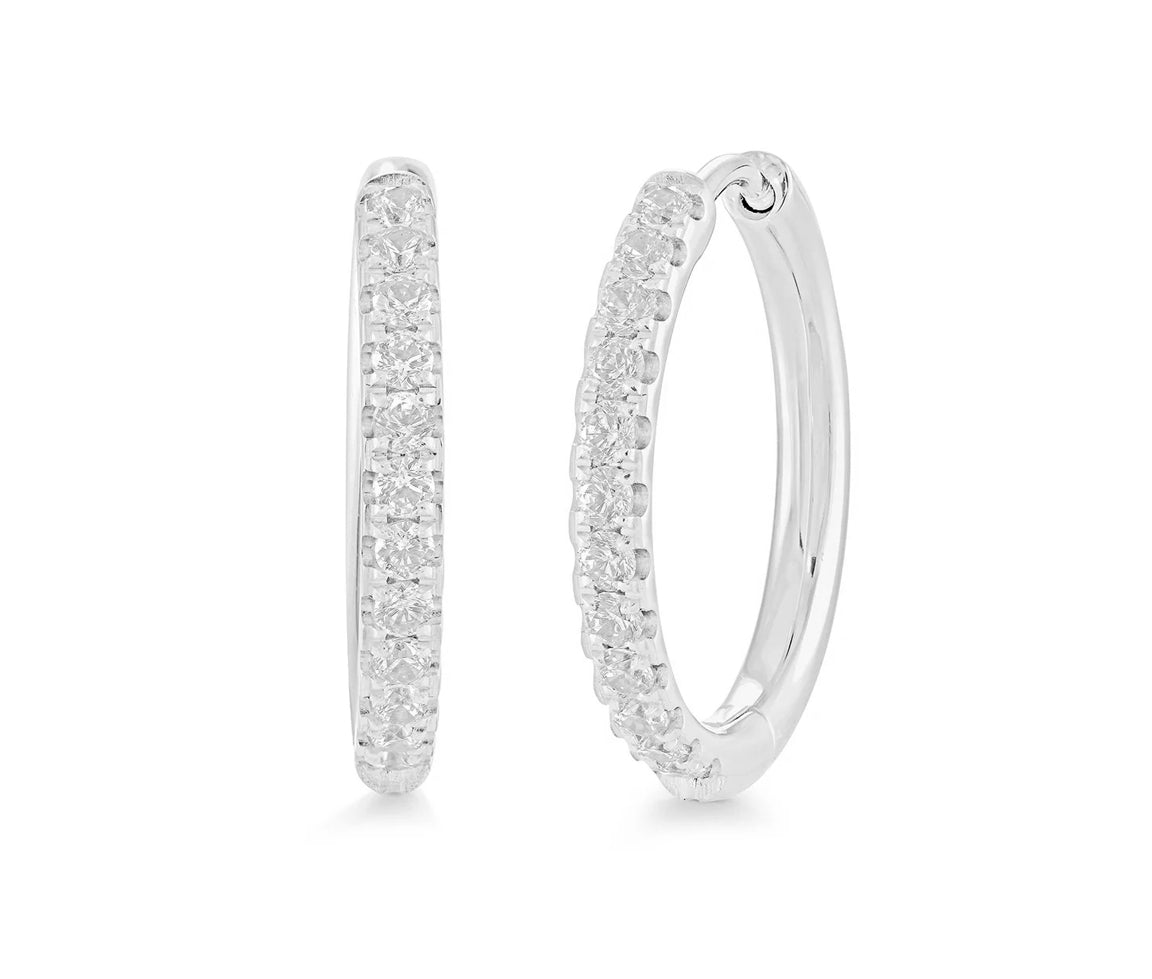 Boucles huggies en acier serties de cubiques zirconias SEA200