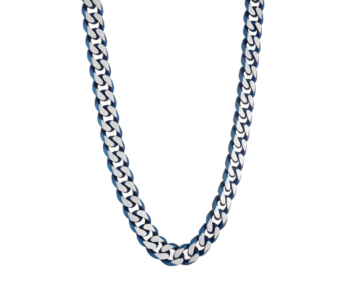 Chaine en acier/PVD bleu à maille gourmette SWBN4