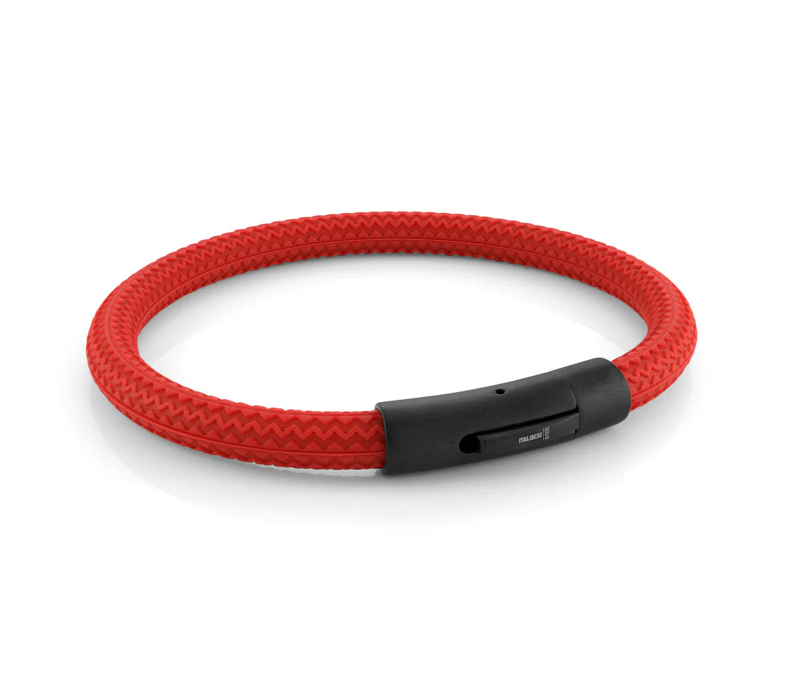 Bracelet en caoutchouc à motif pneu avec fermoir en acier SBR13/7.5