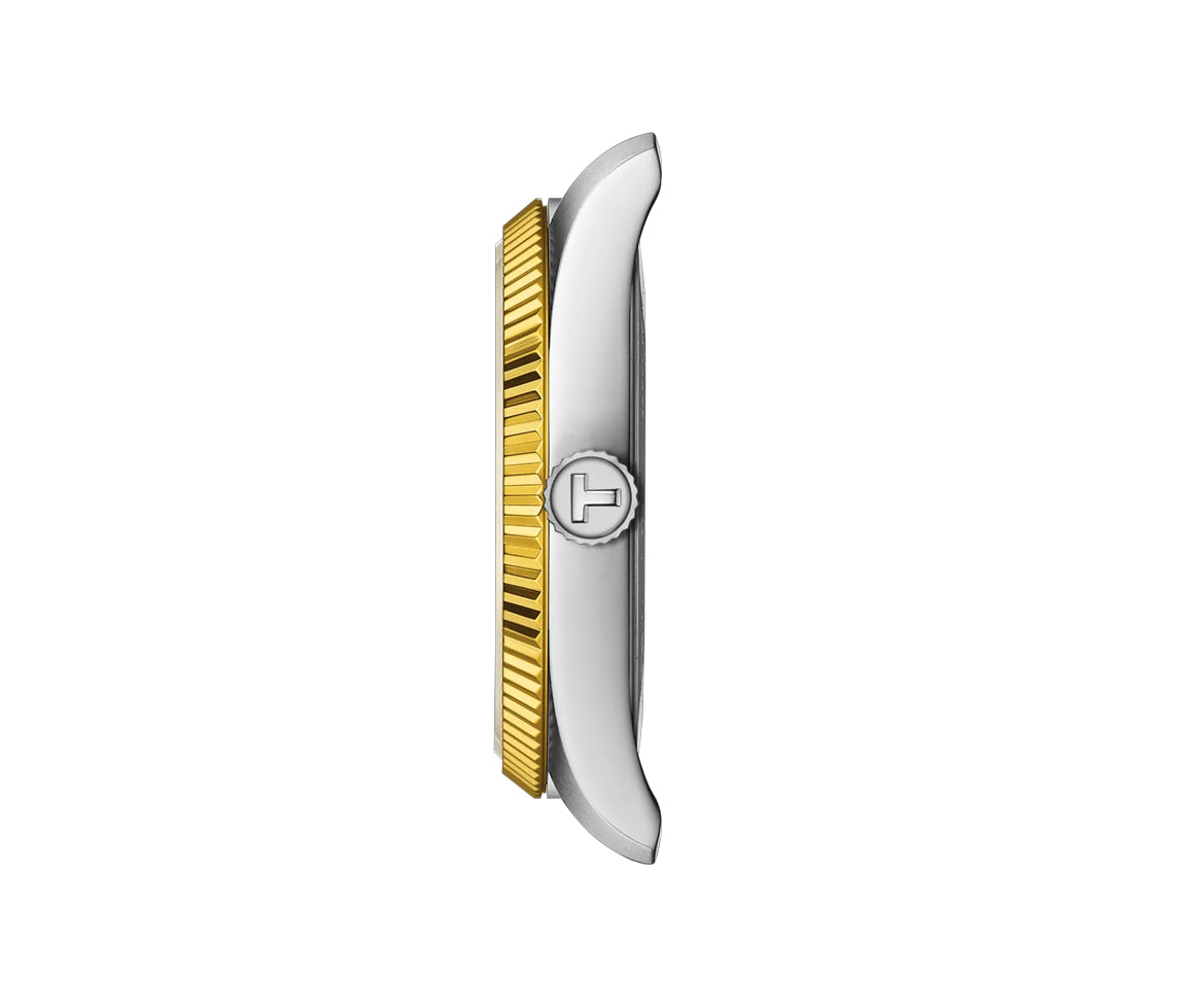 Tissot Ballade 34 mm cadran argent, deux tons or