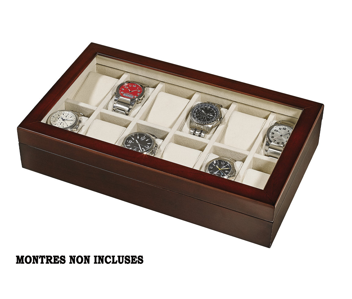 Coffre pour 12 montres en bois WD1121