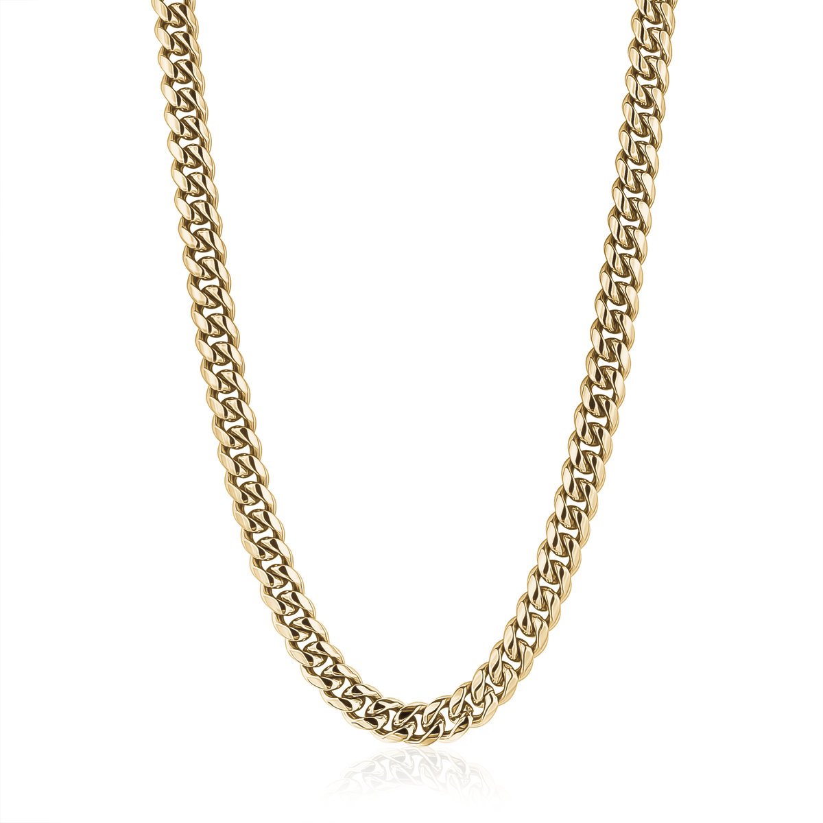 Chaine maille cubaine acier / pvd or