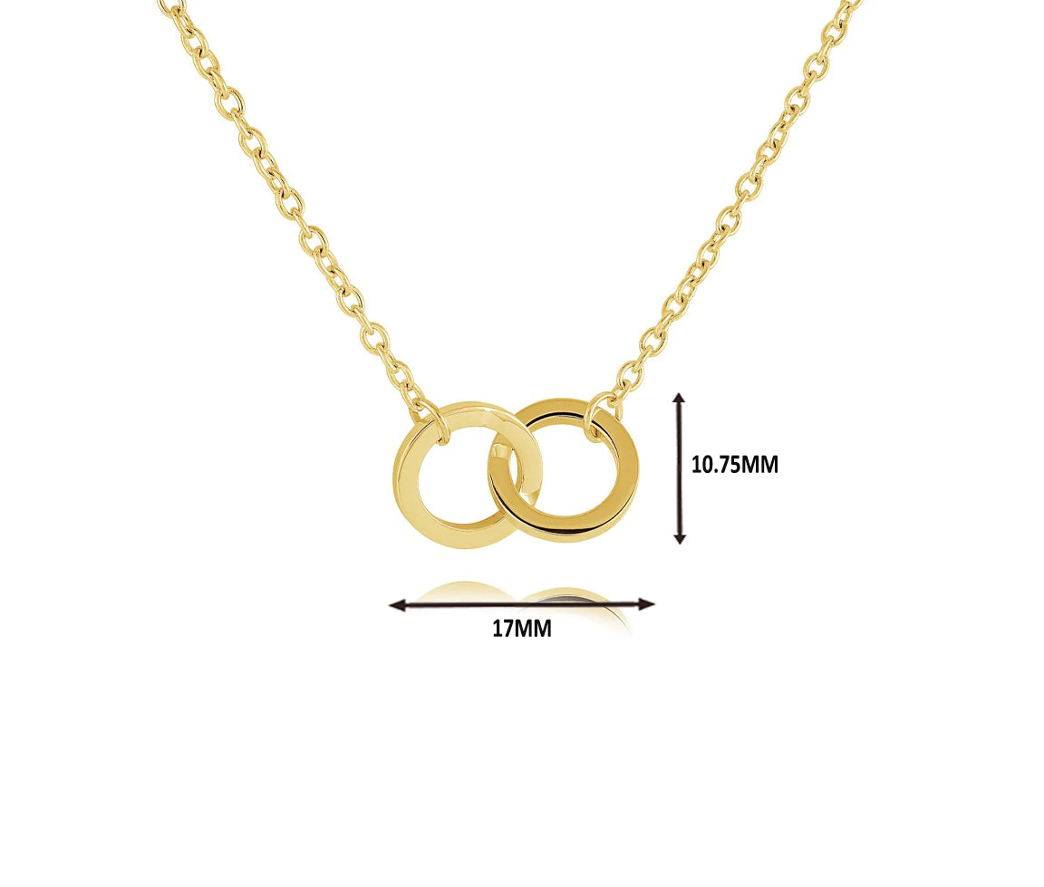 Collier 2 cercles entrelacés en acier/PVD or SWP44