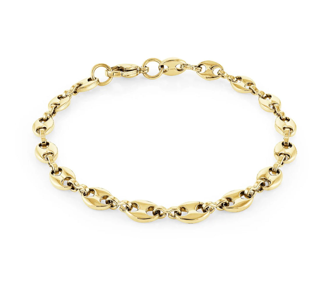 Bracelet en acier/PVD or à maille grain de café SWB185