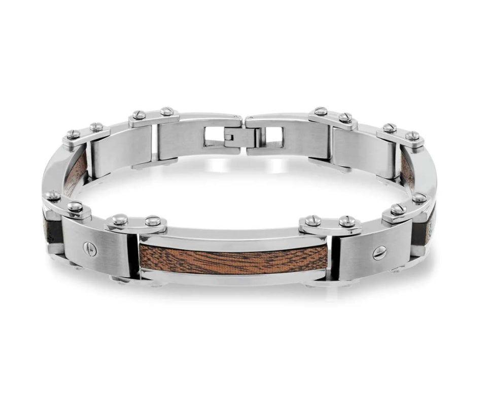 Bracelet acier / bois